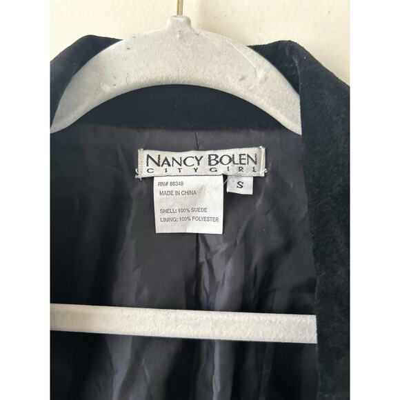 VTG Nancy Bolen City Girl Suede Jacket Sm Womens Leather Boho Black Whimisgoth - Picture 10 of 16